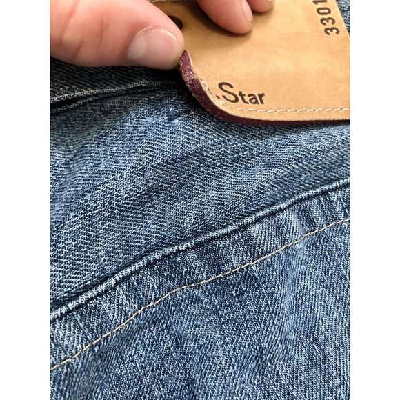 G-Star Raw 3301 Slim Fit Medium Aged Cuffed Denim Blue Jean Shorts Mens W33 L32 - Picture 9 of 9